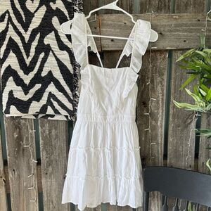 Altar'd State White Ruffle Mini Dress